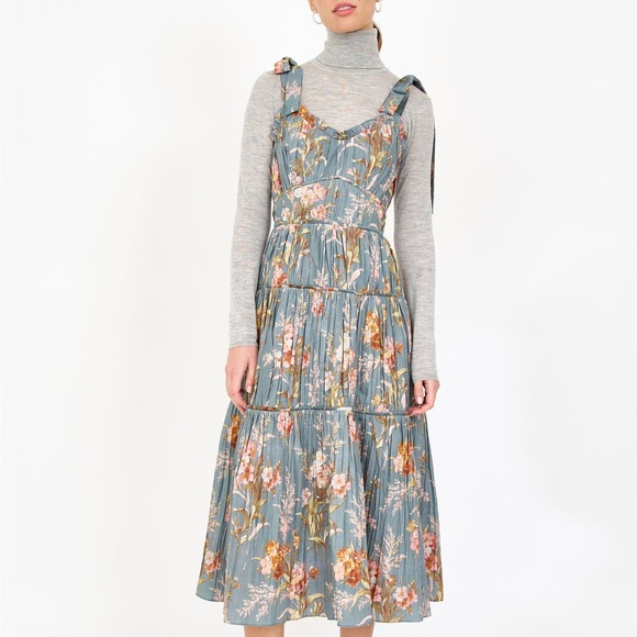 Christy Lynn Mia Dress - Blue Brocade size M - Picture 5 of 16